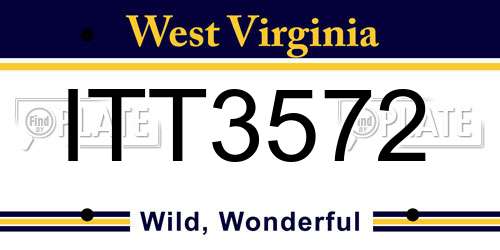 ITT3572 West Virginia License Plate