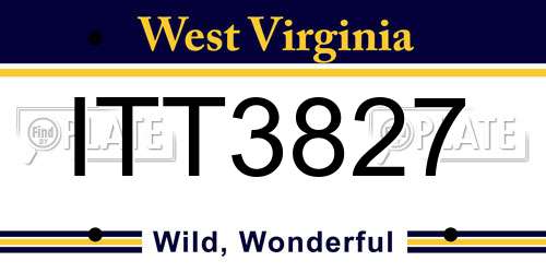 ITT3827 West Virginia License Plate