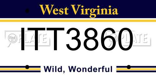 ITT3860 West Virginia License Plate