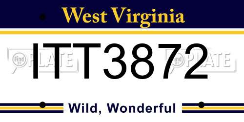 ITT3872 West Virginia License Plate