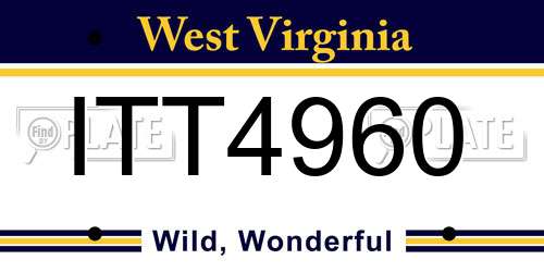 ITT4960 West Virginia License Plate