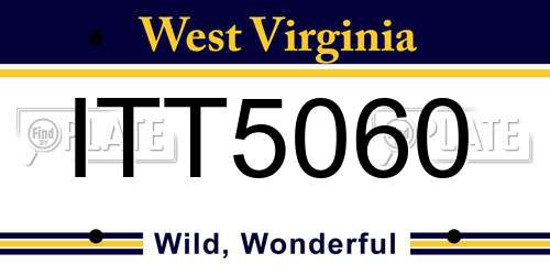 ITT5060 West Virginia License Plate