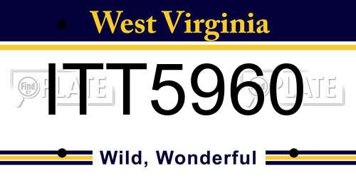 ITT5960 West Virginia License Plate