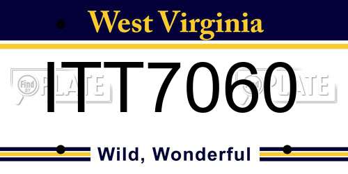 ITT7060 West Virginia License Plate