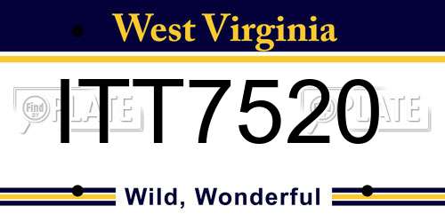 ITT7520 West Virginia License Plate