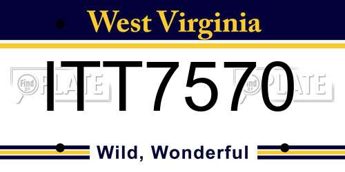 ITT7570 West Virginia License Plate