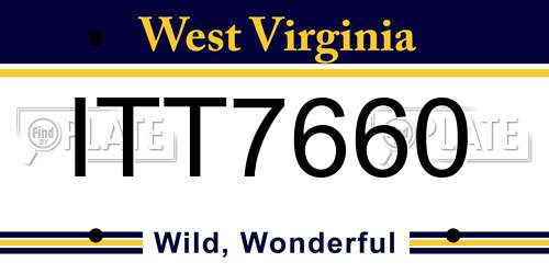 ITT7660 West Virginia License Plate