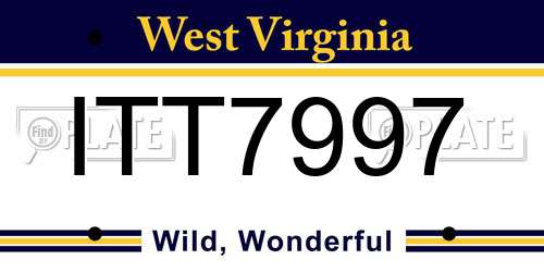 ITT7997 West Virginia License Plate