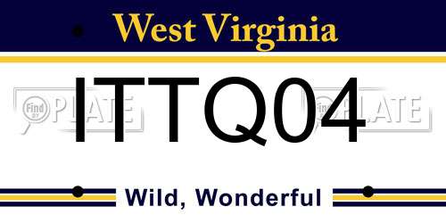 ITTQ04 West Virginia License Plate