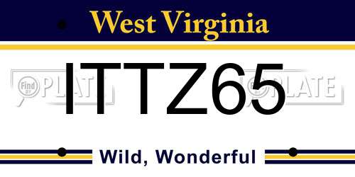 ITTZ65 West Virginia License Plate