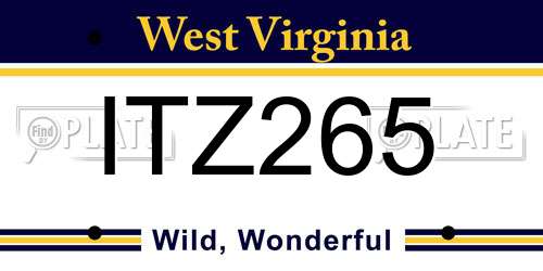 ITZ265 West Virginia License Plate