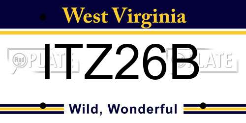ITZ26B West Virginia License Plate