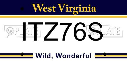 ITZ76S West Virginia License Plate