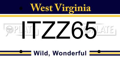 ITZZ65 West Virginia License Plate