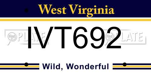 IVT692 West Virginia License Plate