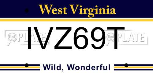 IVZ69T West Virginia License Plate