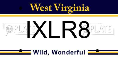 IXLR8 West Virginia License Plate