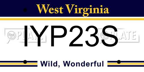 IYP23S West Virginia License Plate