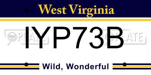 IYP73B West Virginia License Plate