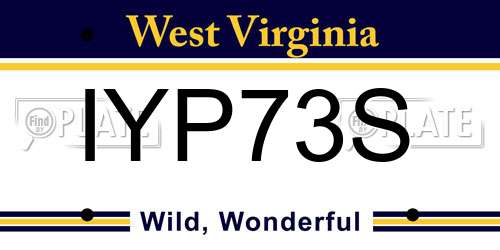 IYP73S West Virginia License Plate
