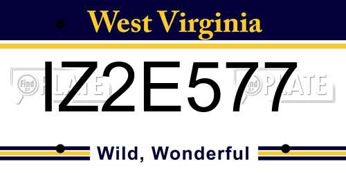 IZ2E577 West Virginia License Plate