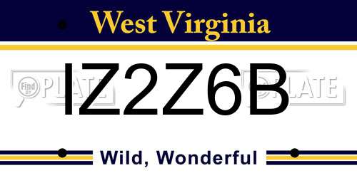IZ2Z6B West Virginia License Plate