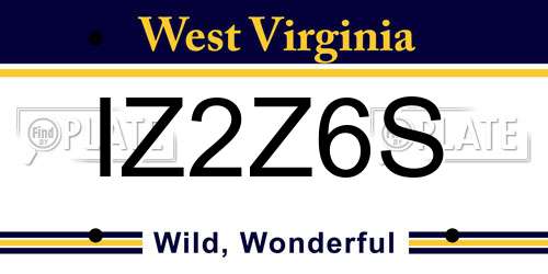 IZ2Z6S West Virginia License Plate