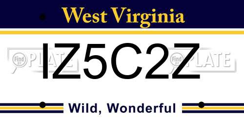 IZ5C2Z West Virginia License Plate