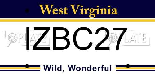 IZBC27 West Virginia License Plate