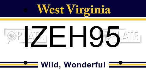 IZEH95 West Virginia License Plate
