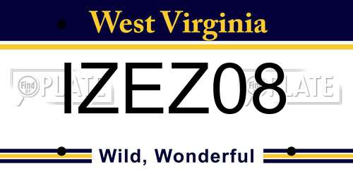 IZEZ08 West Virginia License Plate
