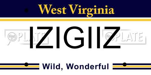 IZIGIIZ West Virginia License Plate