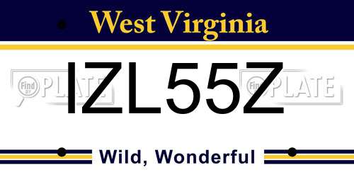 IZL55Z West Virginia License Plate