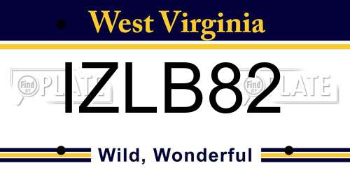 IZLB82 West Virginia License Plate