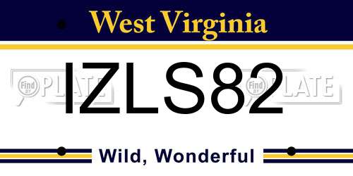IZLS82 West Virginia License Plate