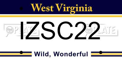 IZSC22 West Virginia License Plate