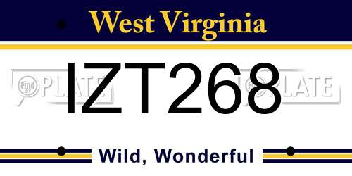 IZT268 West Virginia License Plate