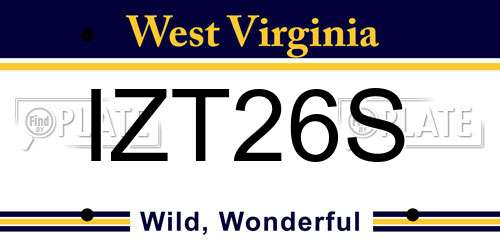 IZT26S West Virginia License Plate