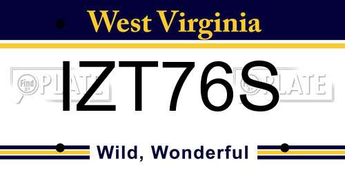 IZT76S West Virginia License Plate