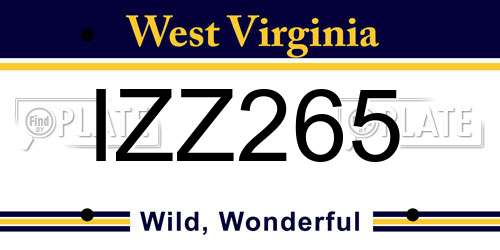 IZZ265 West Virginia License Plate