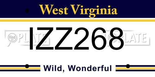 IZZ268 West Virginia License Plate