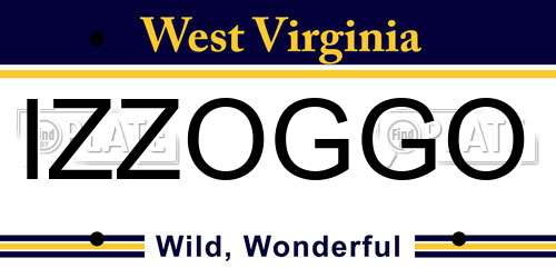 IZZOGGO West Virginia License Plate