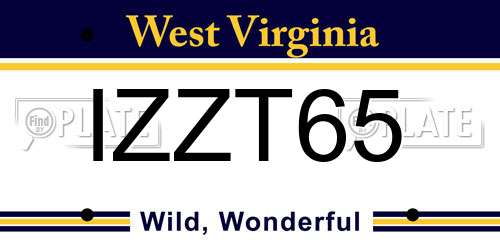 IZZT65 West Virginia License Plate