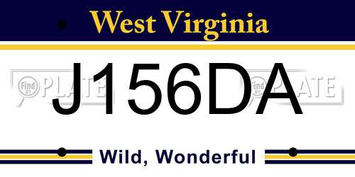 J156DA West Virginia License Plate
