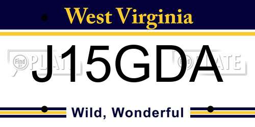 J15GDA West Virginia License Plate