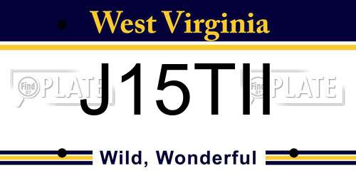 J15TII West Virginia License Plate