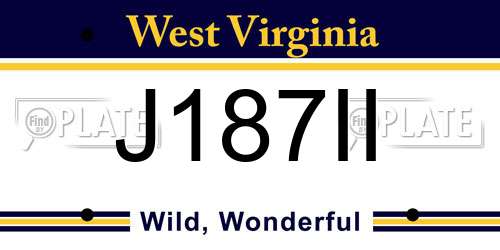 J187II West Virginia License Plate