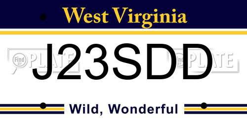 J23SDD West Virginia License Plate