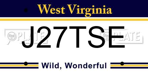 J27TSE West Virginia License Plate