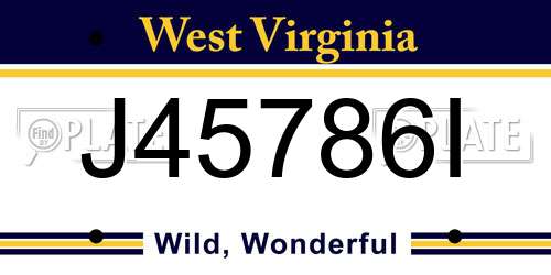 J45786I West Virginia License Plate